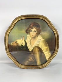 GILTWOOD FRAMED VICTORIAN STYLE PICTURE, OF A CHILD