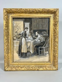 FRAMED PAINTING ON PAPER BY WILLIAM T. THOMSON