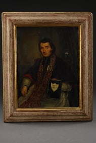 18TH CENTURY OIL PAINTING ON CANVAS OF A PRIEST