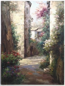 OIL ON CANVAS PAINTING OF A STREET
