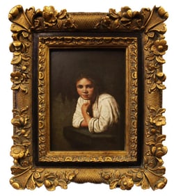FRAMED OIL PAINTING ON CANVAS OF A GIRL