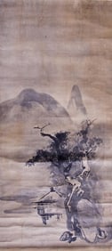 JAPANESE LANDSCAPE SCROLL PAINTING