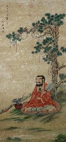CHINESE SCROLL PAINTING OF AN IMMORTAL