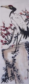 CHINESE SCROLL PAINTING OF CRANE