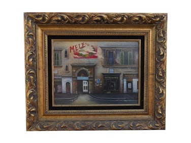 OIL PAINTING ON CANVAS OF A STREET SCENE