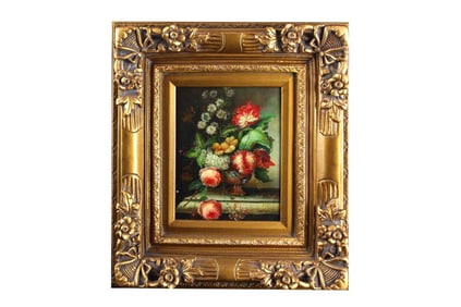 FRAMED OIL ON CANVAS PAINTING OF STILL-LIFE