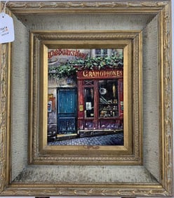 FRAMED PAINTING OF A RETAIL STREET