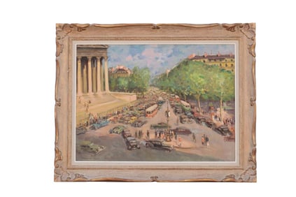 FRAMED PAINTING OF LA MADELEINE, PARIS