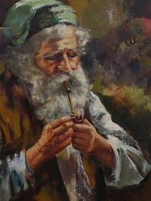 20TH CENTURY OIL PAINTING OF AN OLD MAN
