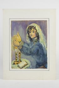 PAINTING OF A PRAYING GIRL BY J. WOLBERG