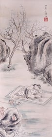 CHINESE SCROLL PAINTING OF A SCHOLAR