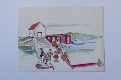 WATERCOLOR PAINTING OF A SCHOOL