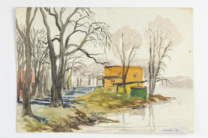 WATERCOLOR PAINTING OF A LANDSCAPE BY J. BOCKHOUT