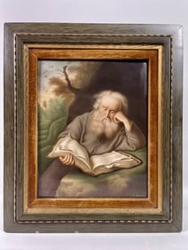 A KPM, PLAQUE OF AN OLD MAN - ROSENTHAL THE HERMIT