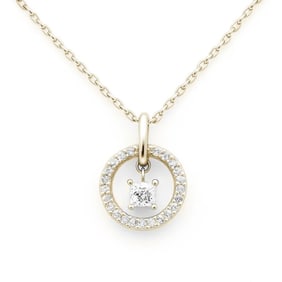 14K Yellow Gold Natural Diamond Solitaire Pendant