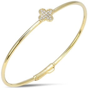 14K Yellow Gold Natural Diamond Link Bracelet