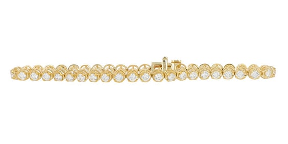 10K Yellow Gold Lab-Grown Diamond Tennis Bracelet