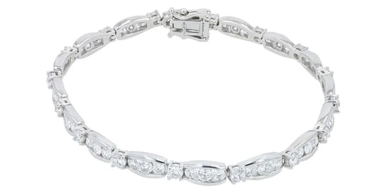 14K WG 5 CT Lab Grown Diamond Bracelet