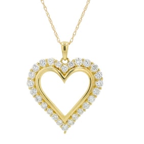 10K YG 1 CT Lab Grown Diamond Heart Pendant