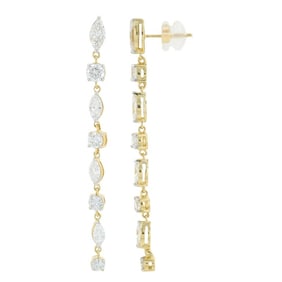 14K Yellow Gold Lab-Grown Diamond Marquise Earring