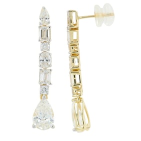 14K Yellow Gold Lab-Grown Diamond Drop Earrings