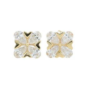 14K Gold Lab-Grown Diamond Floral Stud Earrings