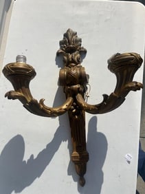 EUROPEAN GILT BRONZE WALL SCONCE
