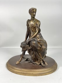 EUROPEAN BRONZE FIGURE OF A GODDESS