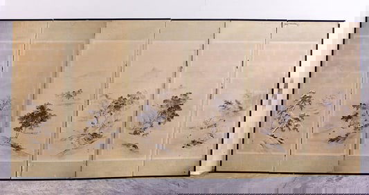 CHINESE SIX PANEL FLOOR SCREEN