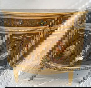 BEAUTIFUL EUROPEAN GILT WOOD COMMODE CABINET