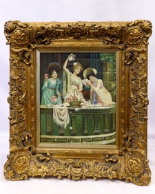 OIL PAINTING ON CANVAS OF THREE BEAUTIES