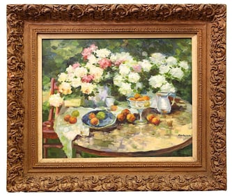 STILL LIFE ON CANVAS PAINTING OF FLOWERS