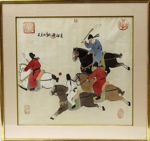 CHINESE FRAMED WATERCOLOR PAINTING