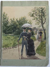 WATERCOLOR PAINTING OF A NOBLES