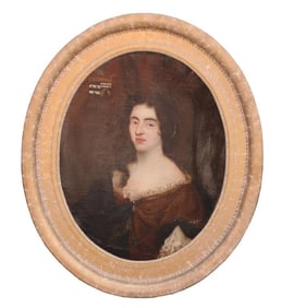 17TH C. OIL ON CANVAS PAINTING OF A NOBLE LADY