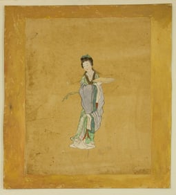 CHINESE PAINTING OF A BEAUTY ON PAPER