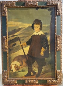 FRAMED OIL ON CANVAS PAINTING OF A YOUNG BOY