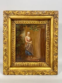 FRAMED OIL ON BOARD PAINTING OF A WOMAN