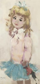 OIL PAINTING OF AN ADORABLE GIRL BY MALETEN