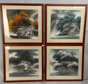 SET OF FOUR FRAMED ARTWORKS
