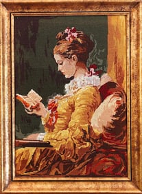 NEEDLEPOINT CANVAS OF AN ELEGANT NOBLE WOMAN