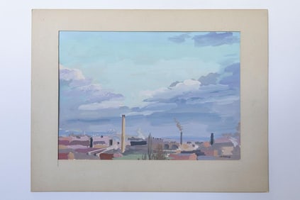 PAINTING OF AN INDUSTRIAL CITY BY CHICOINE