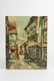 OIL PAINTING ON BOARD, OF A JERUSALEM CITY BY CHW