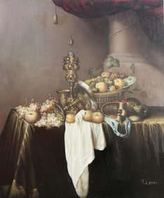 OIL ON BOARD PAINTING OF STILL LIFE BY Y. LANNY