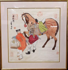 CHINESE FRAMED WATERCOLOR PAINTING