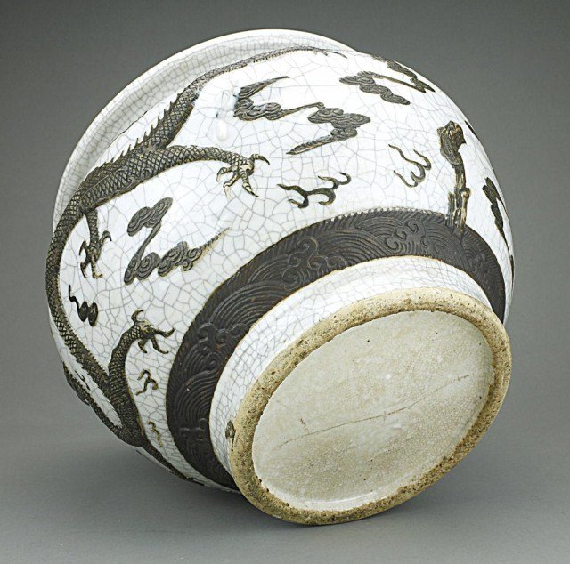 CHINESE CRACKLEWARE 'DRAGON' JARDINIÈRE - 3