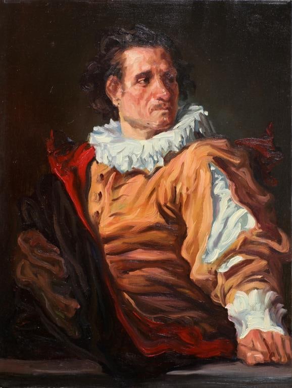 OIL PAINTING ON CANVAS OF A NOBLE MAN: Framed. H: 16 in. W: 14 in.
