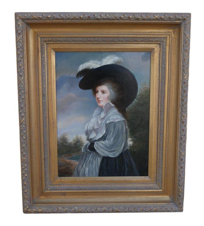 FRAMED PORTRAIT PAINTING OF A NOBLE LADY (1 of 1)