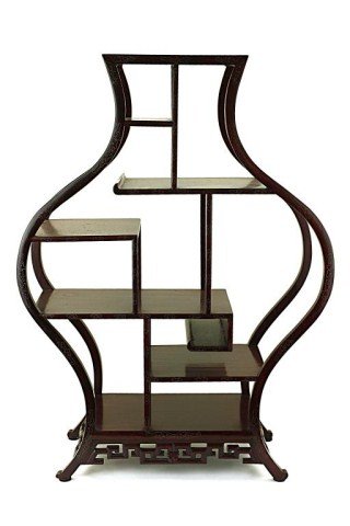 CHINESE ROSEWOOD VIOLIN SHAPE STAND: H: 30 1/2 in.