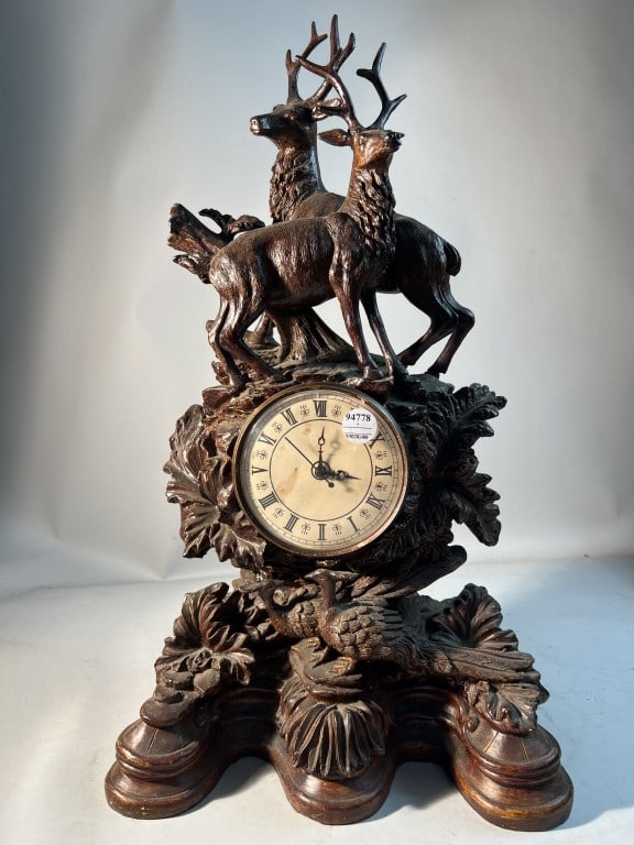 HAND-CARVED WOODEN FIGURAL CLOCK (1 of 1)